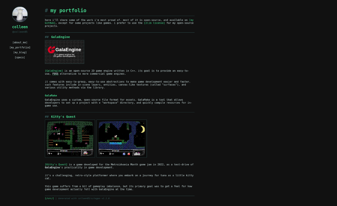Screenshot of old website theme